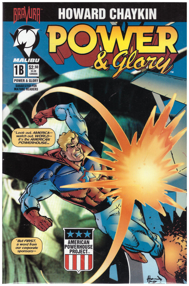 Power & Glory comic, Malibu Comics Power and Glory, Howard Chaykin superhero satire, rare collectible Power & Glory comics