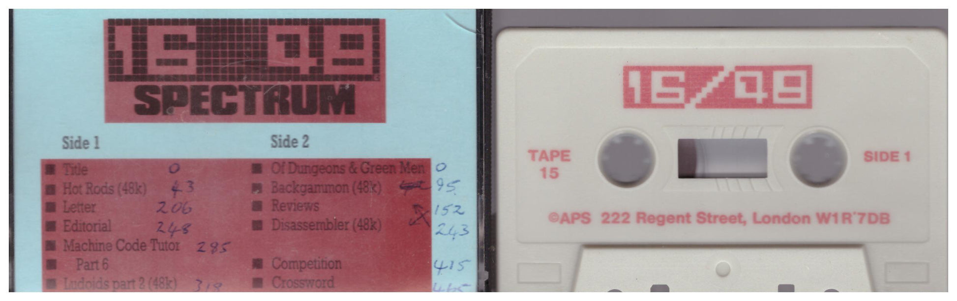 16/48 Computing Issue 15 1985 Covertape for ZX Spectrum