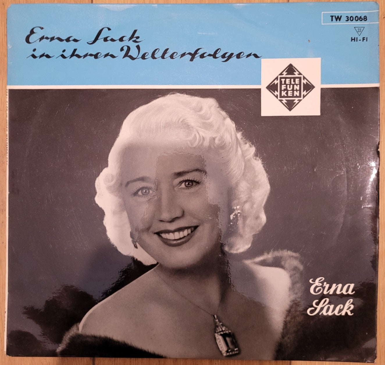 Erna Sack vinyl record, In Ihren Welterfolgen by Erna Sack, Telefunken TW 30068, classical soprano performance vinyl, rare German soprano LP