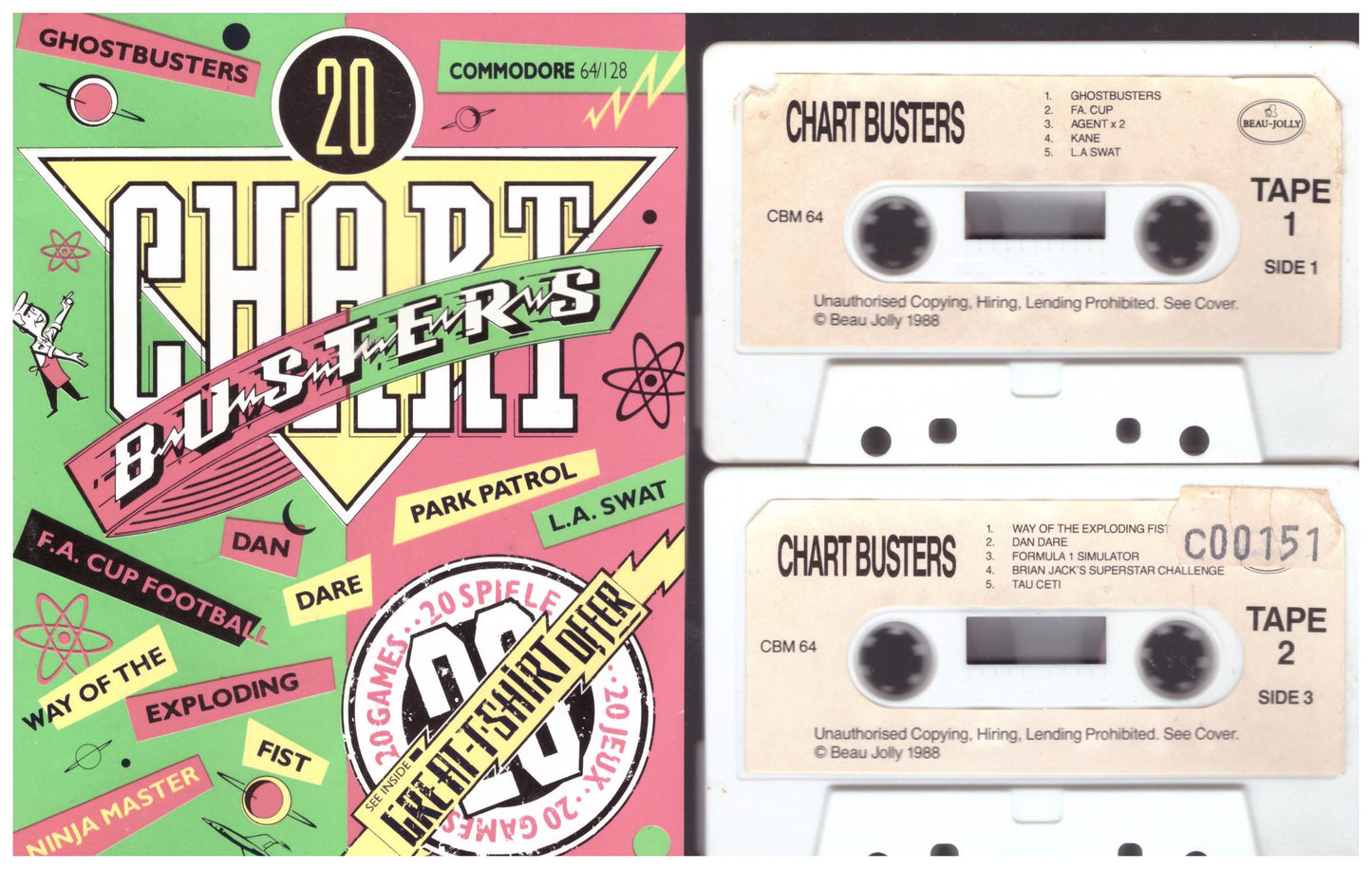 20 Chart Busters for Commodore 64 from Beau-Jolly (CB1)