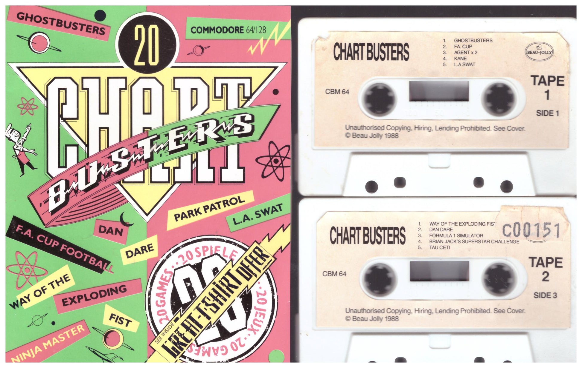 20 Chart Busters for Commodore 64 from Beau-Jolly (CB1)