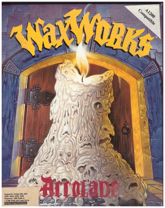 Waxworks Commodore Amiga, Accolade horror RPG, vintage Amiga games, Waxworks game for sale, classic horror games, Amiga collectible games, retro RPG, horror adventure game