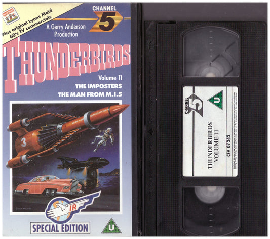 Thunderbirds Volume 11 VHS, Channel 5 VHS CFV 07242, collectible Thunderbirds VHS