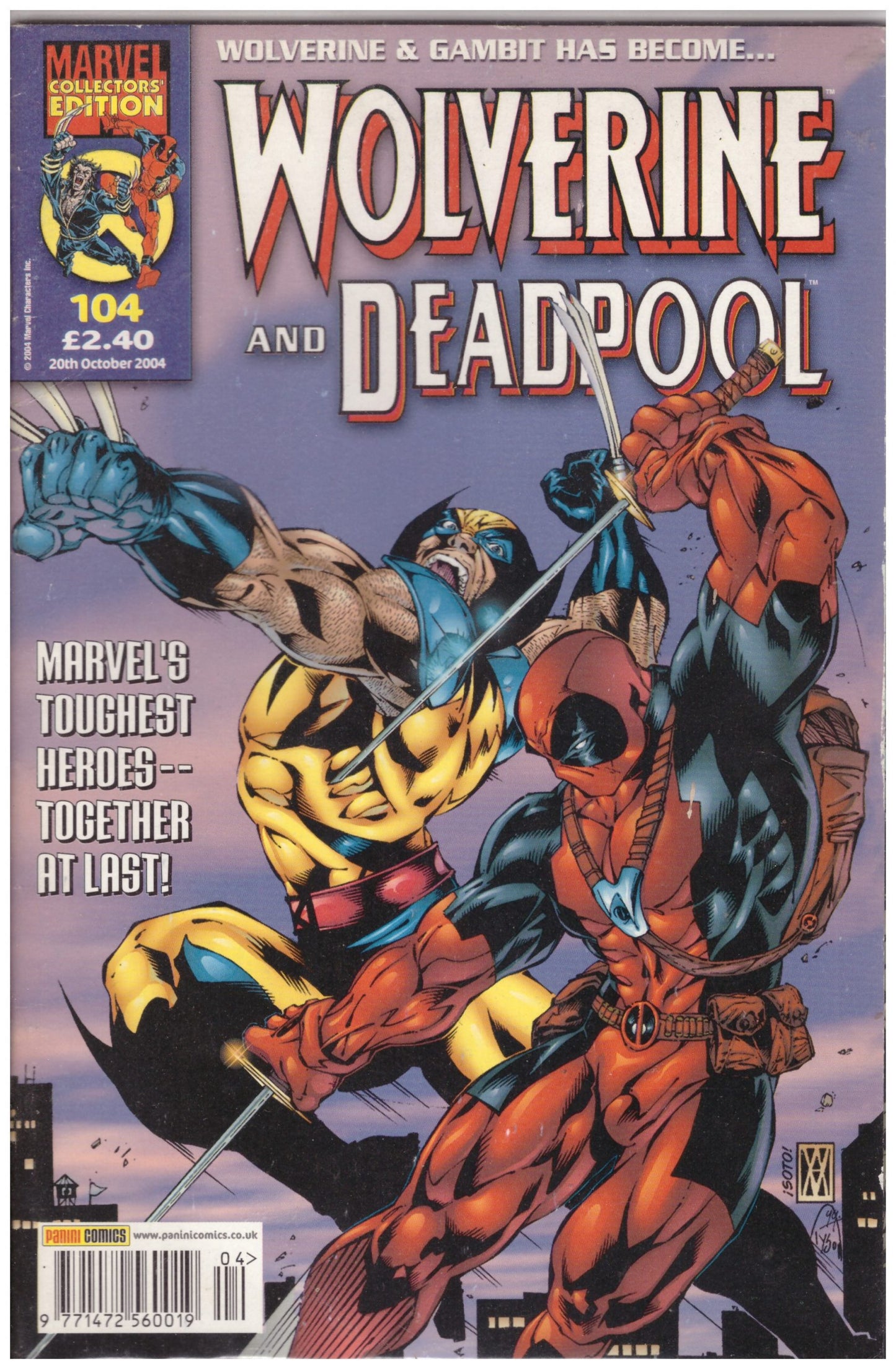 Wolverine and Deadpool #104 October 2004 comic, Panini Comics UK Wolverine, Deadpool superhero comic