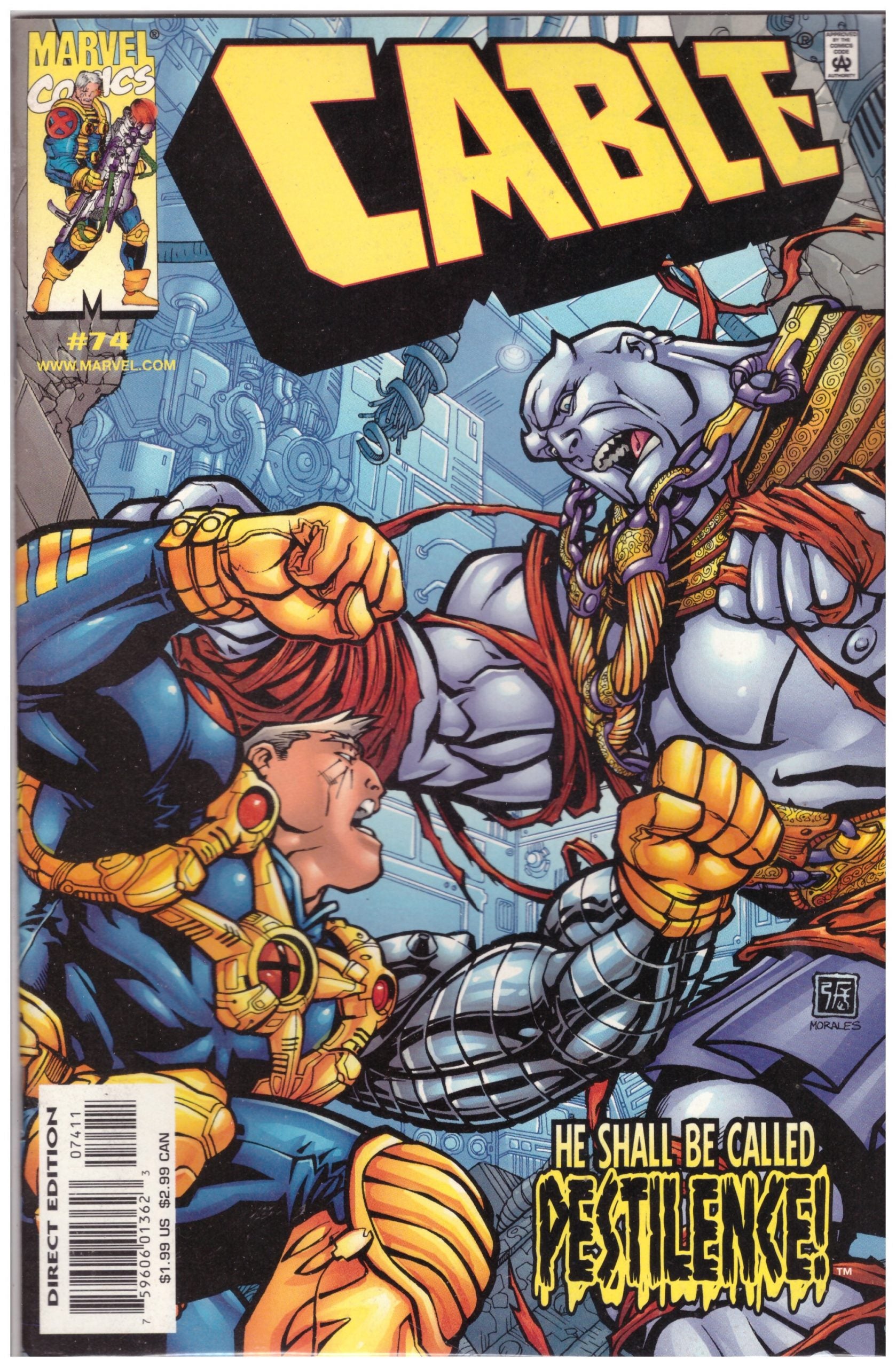 Cable #74 Dec 1999 Marvel Comics, Cable 1999 comic, Marvel time-traveling mutant Cable