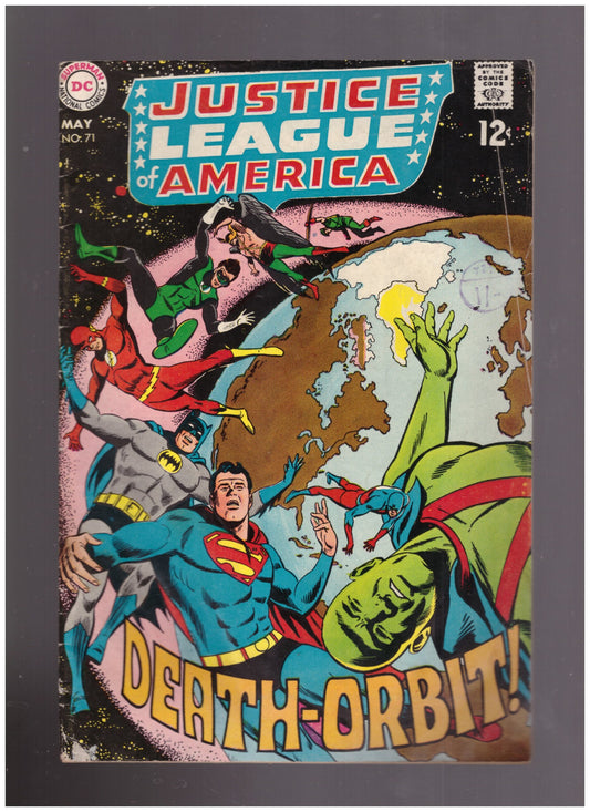 Justice League of America No. 71, vintage DC Comics 1969, Justice League 1969 comic book