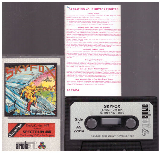 Skyfox for ZX Spectrum from Ariolasoft (AS 22014)