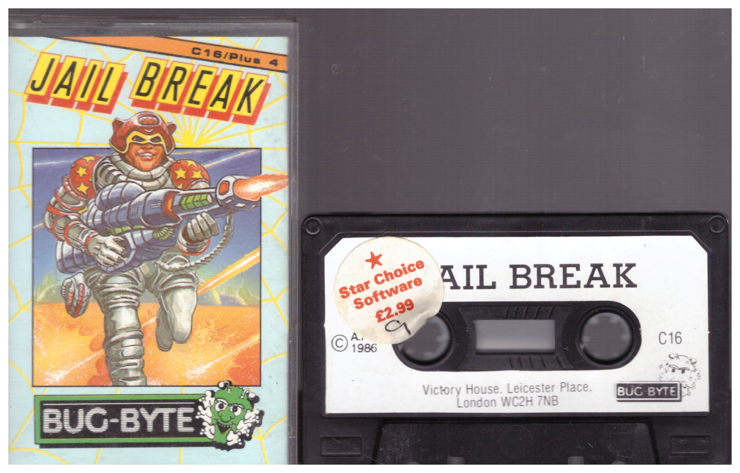 Jail Break for Commodore 16/Plus 4 from Bug-Byte (BBZ 037)