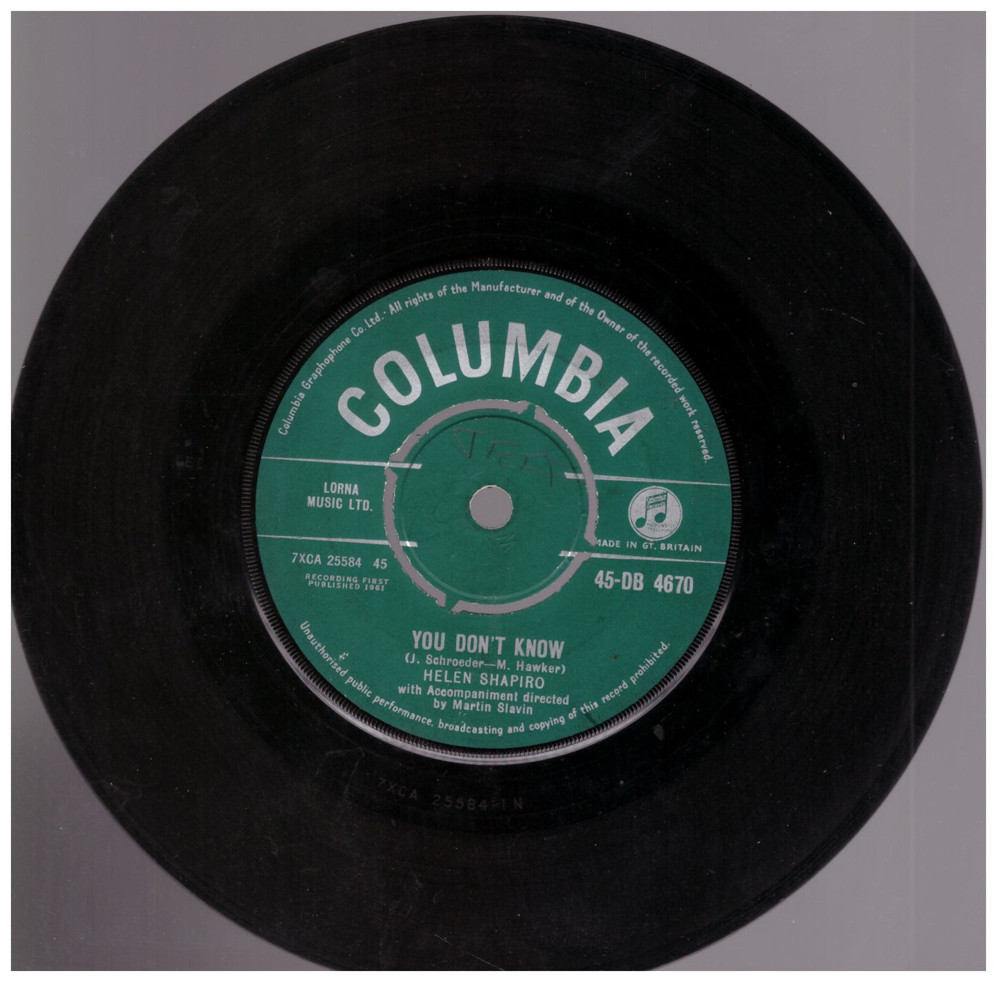 You Don't Know - Helen Shapiro - Columbia - (45-DB 4670)