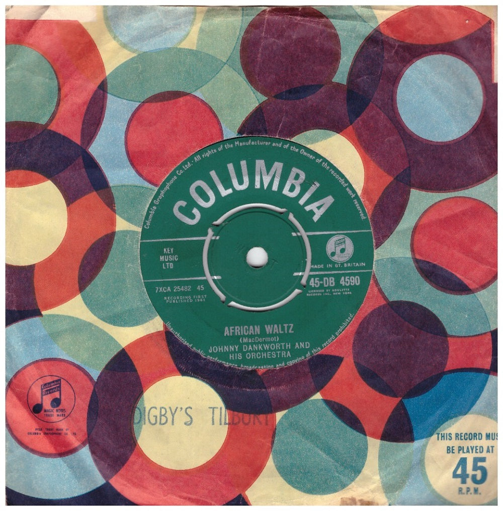 7" 45RPM African Waltz/Moanin' by Johnny Dankworth And His Orchestra from Columbia (45-DB 4590)