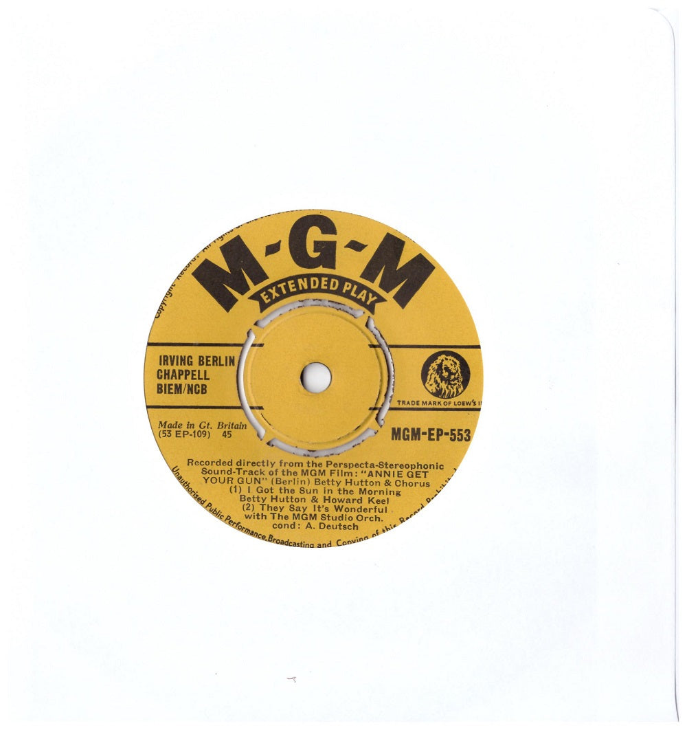 7" 45RPM Annie Get Your Gun (No. 1) EP from MGM