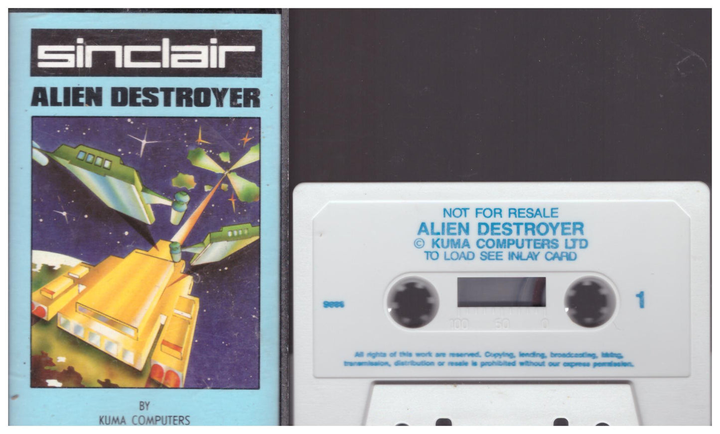 Alien Destroyer for ZX Spectrum by Kuma Computers/Sinclair