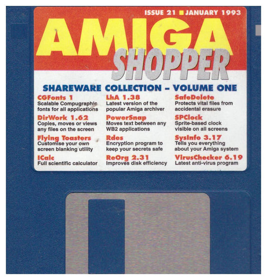 Amiga Shopper Issue 21 January 1993 Coverdisk for Commodore Amiga