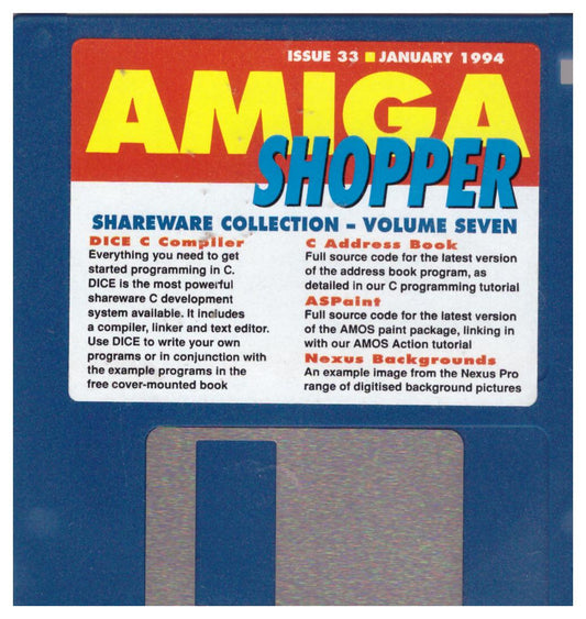 Amiga Shopper Issue 33 January 1994 Coverdisk for Commodore Amiga