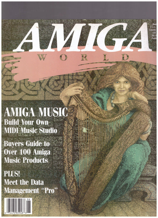 Amiga World Vol. 4 Num. 6 magazine, June 1988 Amiga magazine, retro computing magazine, vintage Amiga computer magazine