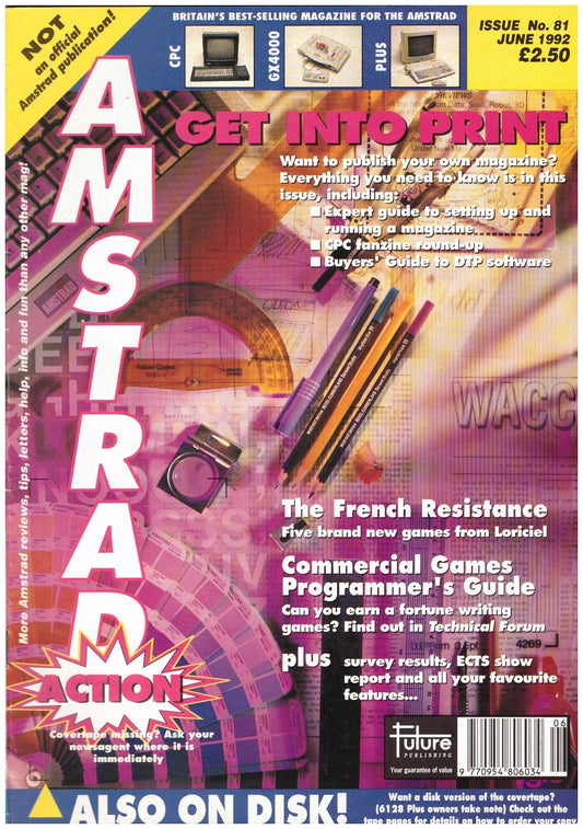 Amstrad Action Issue 81/June 1992 Magazine & Covertape