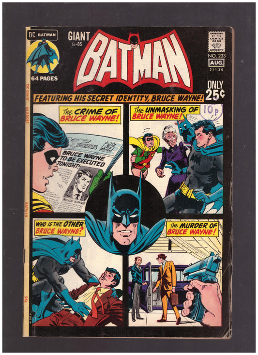 Batman #233 Aug 1971 from DC Comics