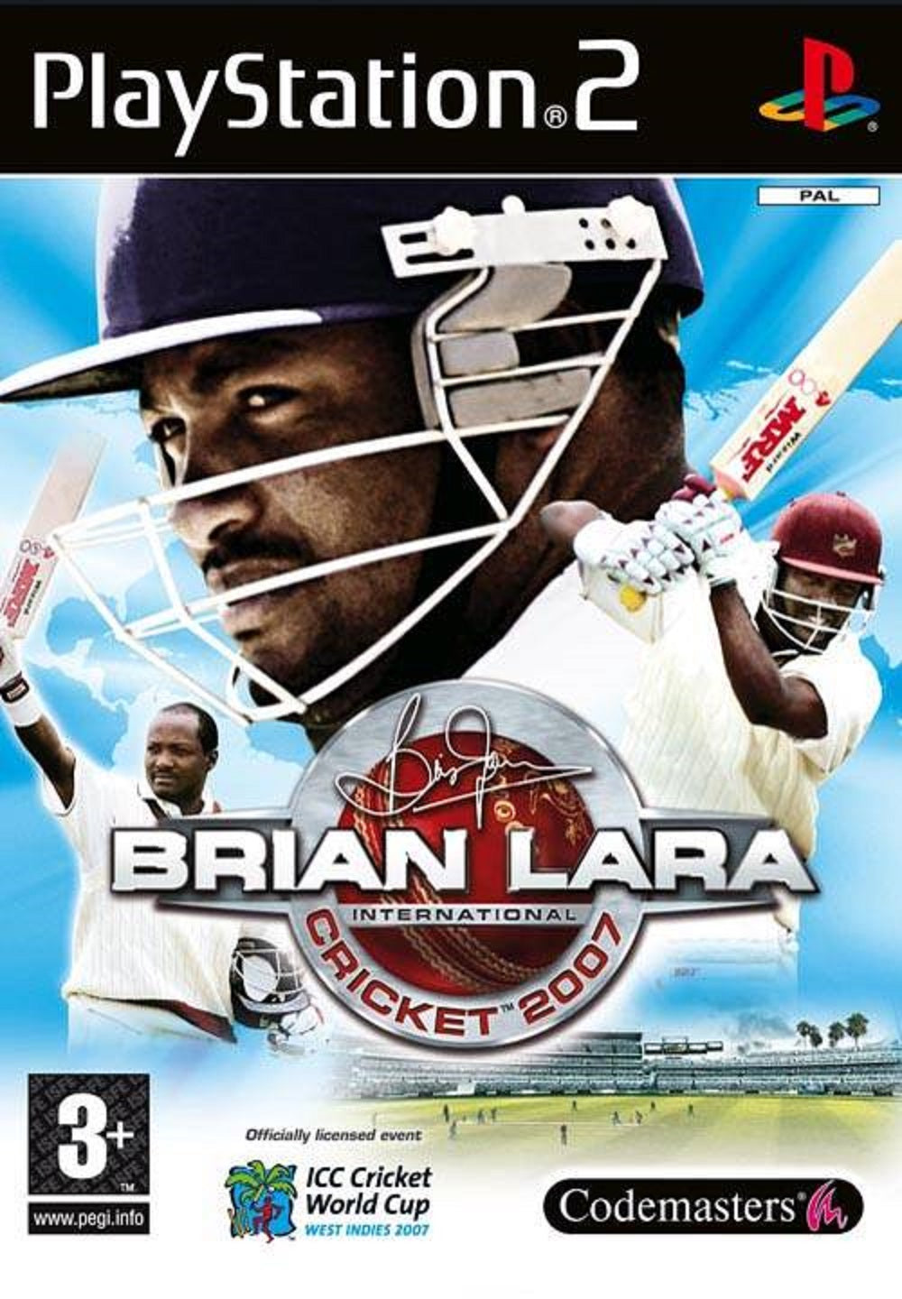 Brian Lara International Cricket 2007 PAL for Sony Playstation 2/PS2 from CodeMasters (SLES 54230)