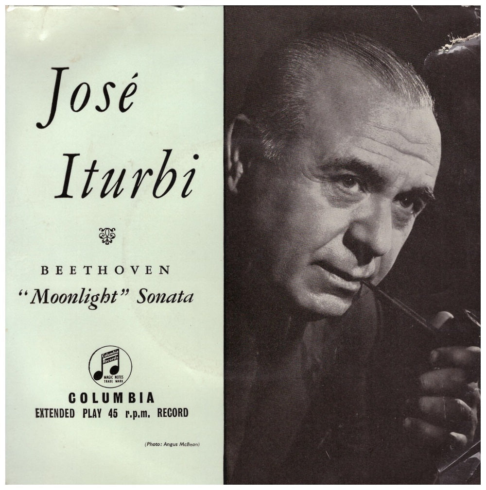 7" 45RPM Beethoven "Moonlight" Sonata EP by Jose Iturbi from Columbia (SEB 3513)