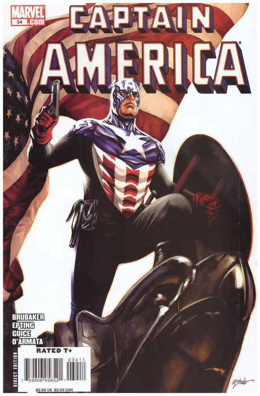 Captain America #34 March 2008 comic, Marvel Comics Captain America, Steve Rogers superhero comic