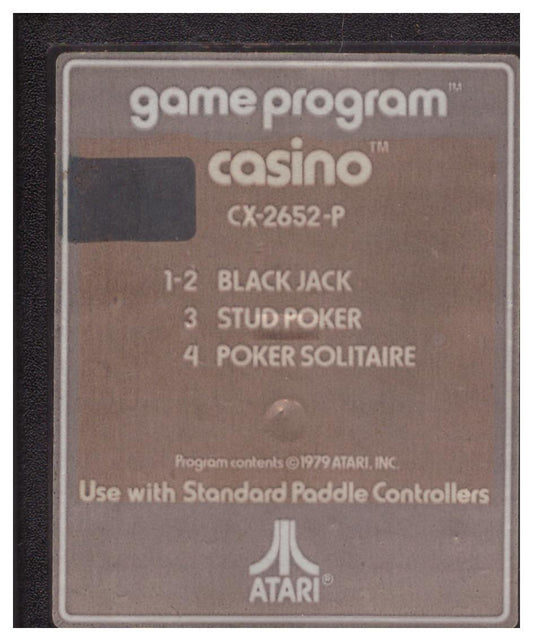 Casino for Atari 2600/VCS from Atari (CX-2652-P)