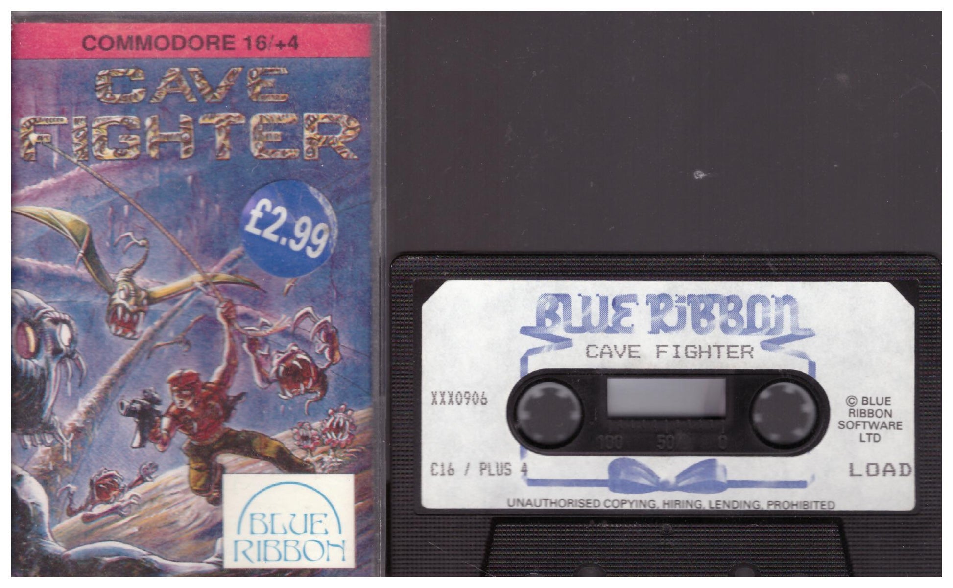 Cave Fighter for Commodore 16/Plus 4 from Blue Ribbon (XXX 0906)