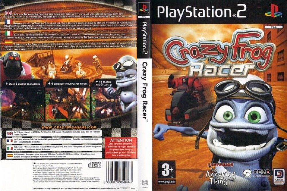 Crazy Frog Racer for Sony PlayStation 2 (PS2) – PAL version racing game featuring Crazy Frog and action-packed kart races.