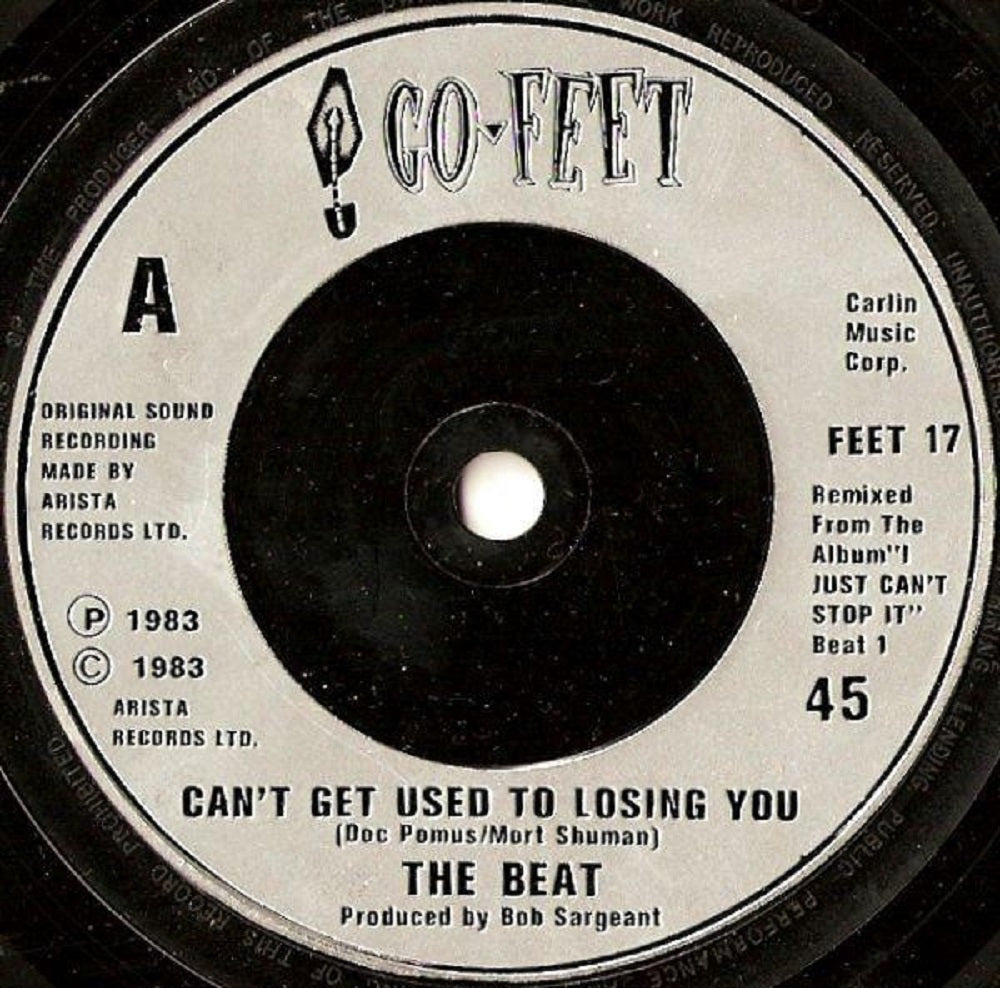 7" 45RPM Can't Get Used To Losing You/Spar Wid Me by The Beat from Go-Feet Records (FEET 17)