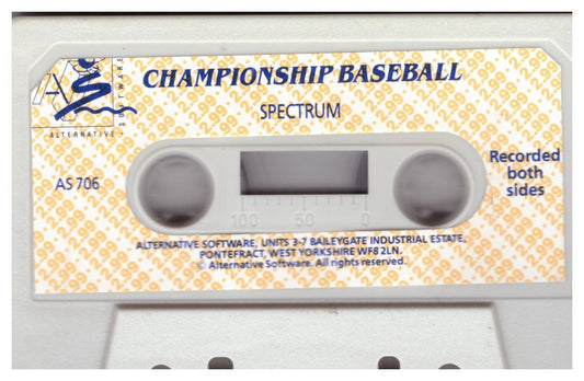 Championship Baseball Tape Only for ZX Spectrum from Alternative Software