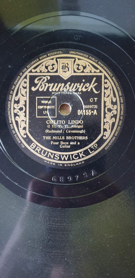 10" 78RPM Cielito Lindo/Lazy River by The Mills Brothers from Brunswick (04155)