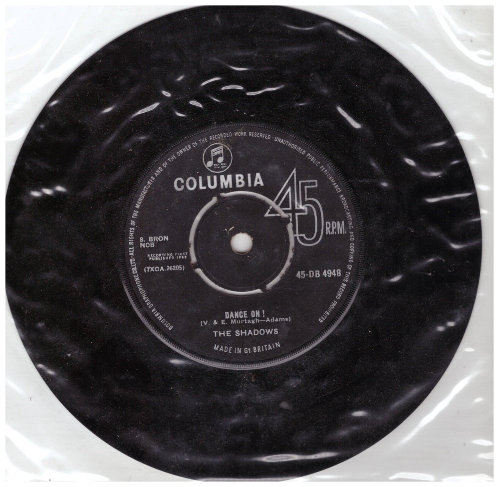 7" 45RPM Dance On!/All Day by The Shadows from Columbia (45-DB 4948)