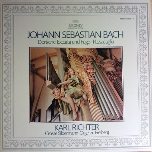 J.S. Bach Orgelwerke vinyl by Karl Richter, Archiv Produktion organ works of Bach, classical vinyl record of Bach organ music, Karl Richter performing Bach’s Orgelwerke, Baroque organ music album