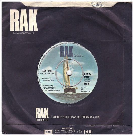 7" 45RPM Dyna-Mite/Do It All Over Again by Mud from RAK (RAK 159)