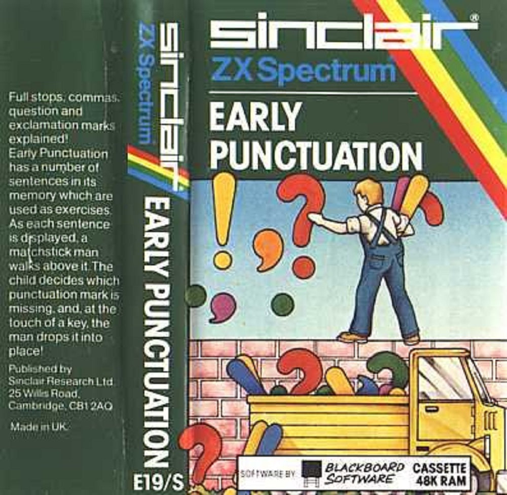 Early Punctuation for ZX Spectrum from Blackboard Software/Sinclair (E19/S)