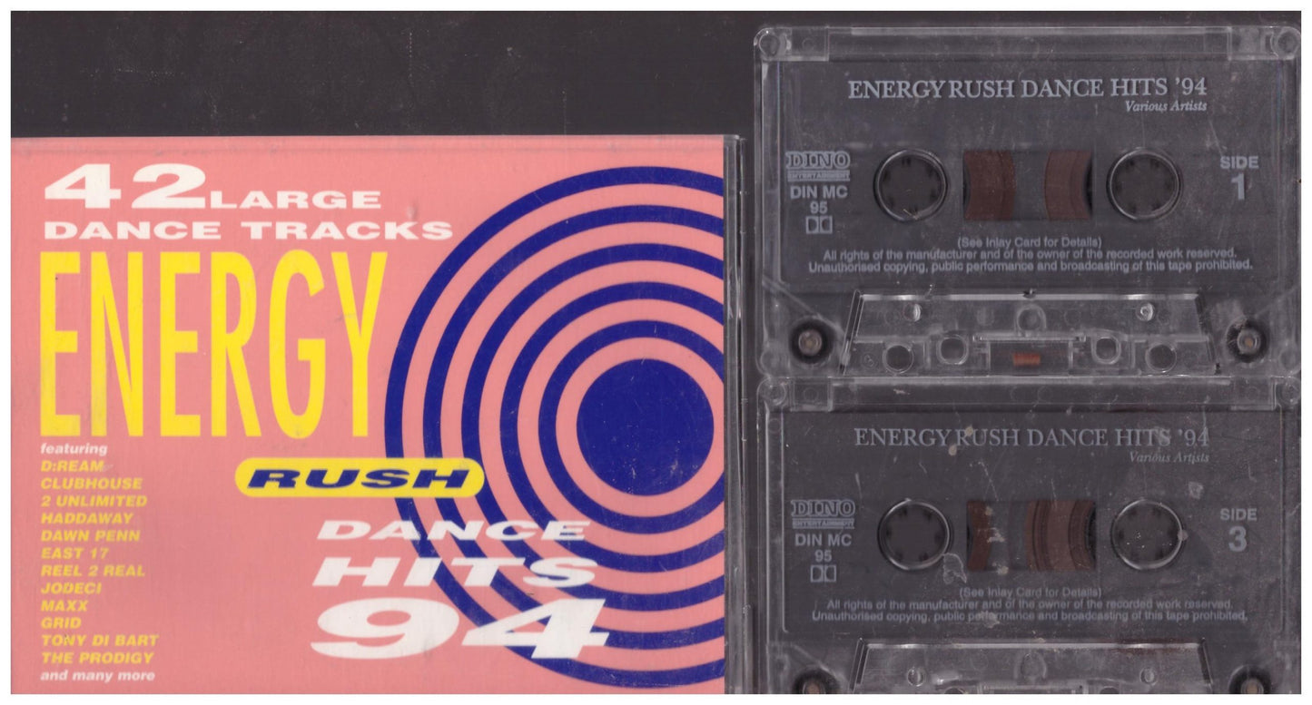 Energy Rush Dance Hits 94 from Dino Entertainment on Cassette (DINMC 95)