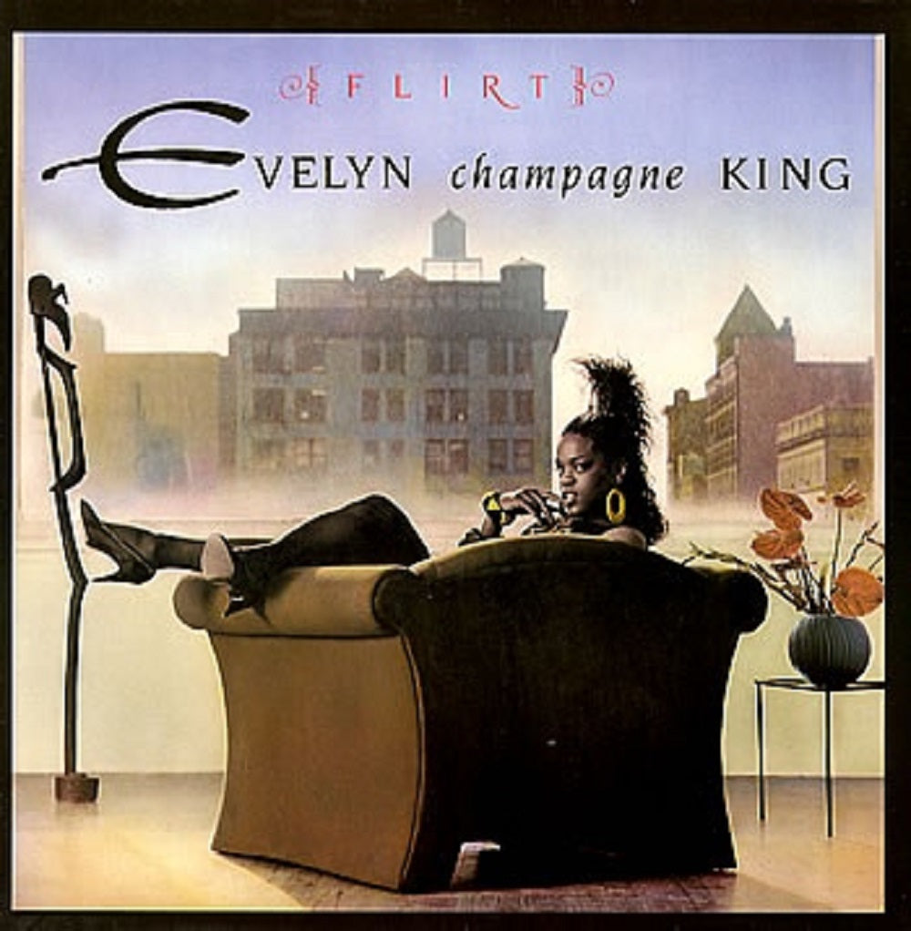 7" 45RPM Flirt (Radio Mix)/Flirt (Flirt To Flirt Dub) by Evelyn 'Champagne' King from EMI - Manhatten Records (MT 37)