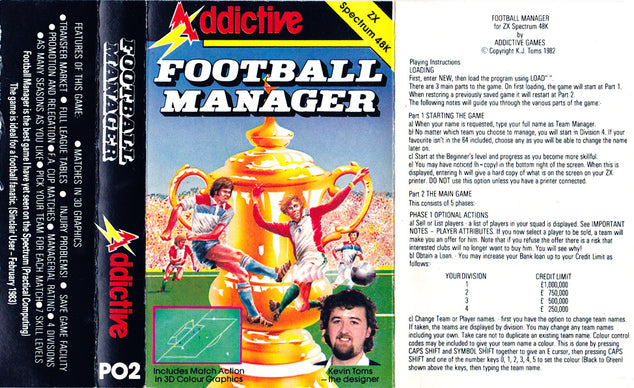 Football Manager Tape Only for ZX Spectrum from Addictive Games