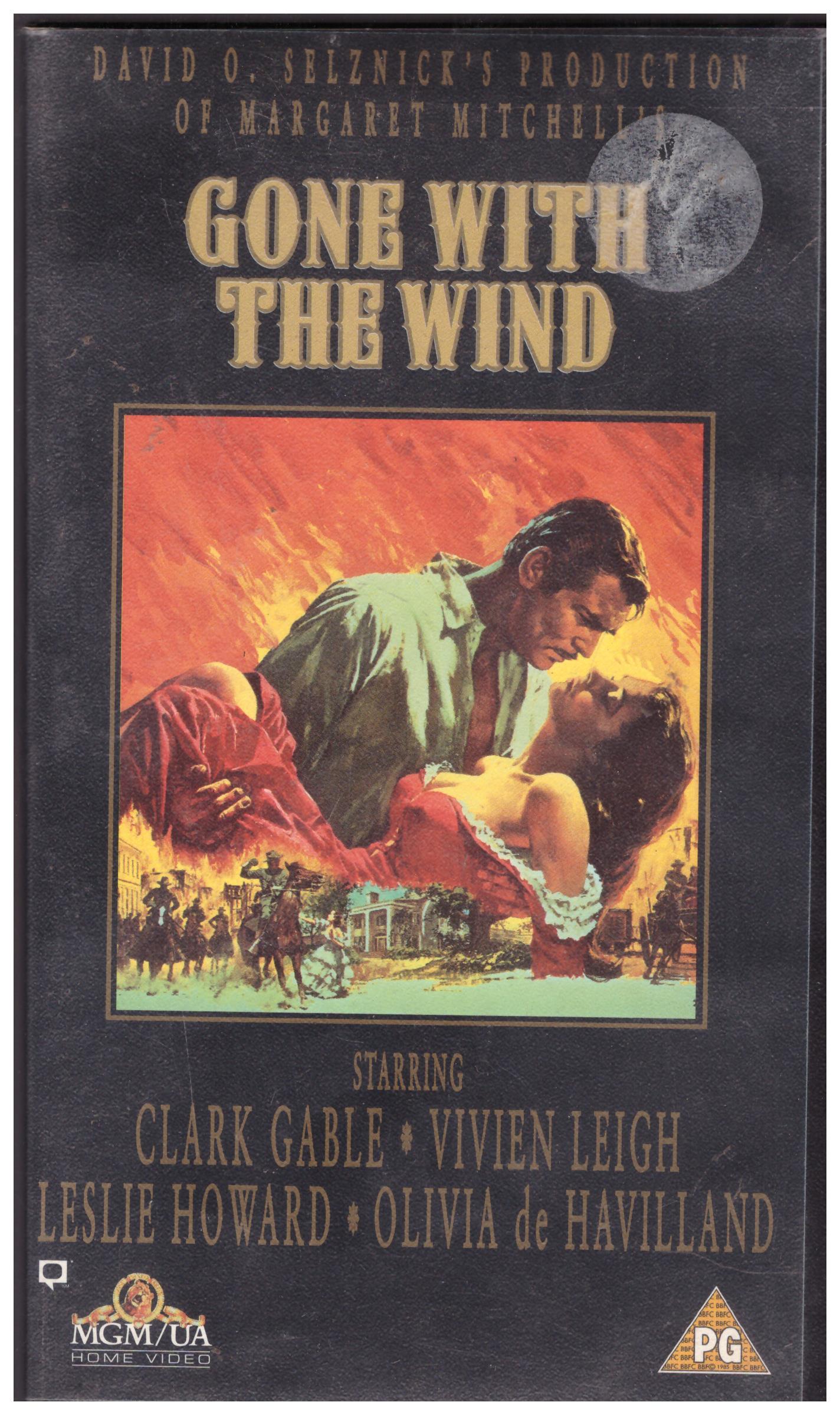 Gone With The Wind VHS featuring Vivien Leigh and Clark Gable, MGM/UA Home Video release.