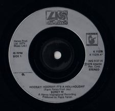 7" 45RPM Hooray! Hooray! It's A Holi-Holiday/Ribbons Of Blue by Boney M from Atlantic