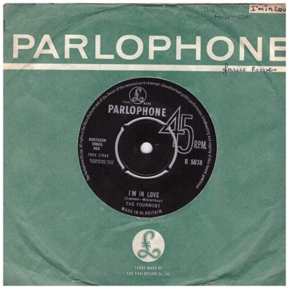 7" 45RPM I'm In Love/Respectable by The Fourmost from Parlophone (R 5078)