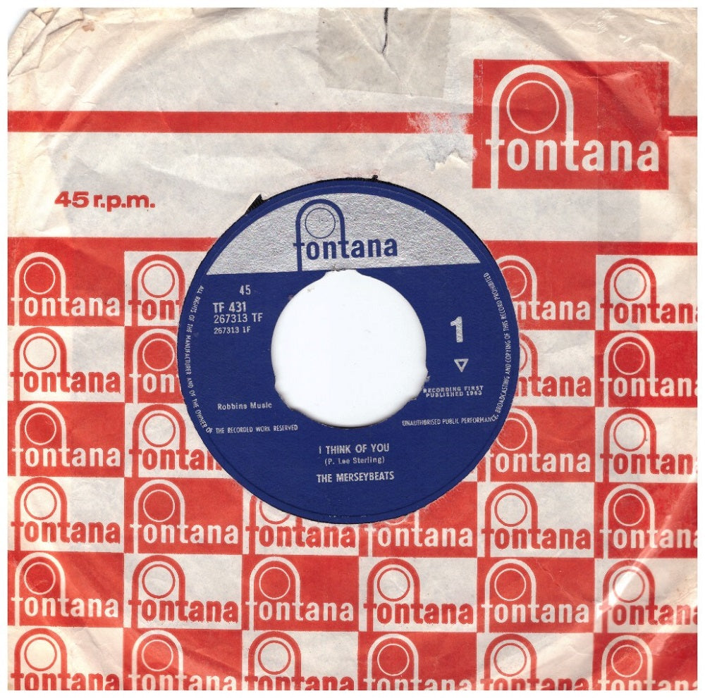 7" 45RPM I Think Of You/Mister Moonlight by The Merseybeats from Fontana (TF 431)