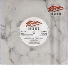 7" 45RPM Just For Old Time's Sake/Johnny Brown by Foster & Allen from Ritz Records