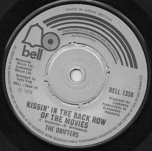 7" 45RPM Kissin' In The Back Row Of The Movies/I'm Feeling Sad (And Oh So Lonely) by The Drifters from Bell (BELL 1358)