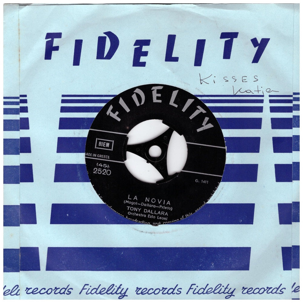 7" 45RPM La Novia/Caccia All' Uomo by Tony Dallara from Fidelity (2520)