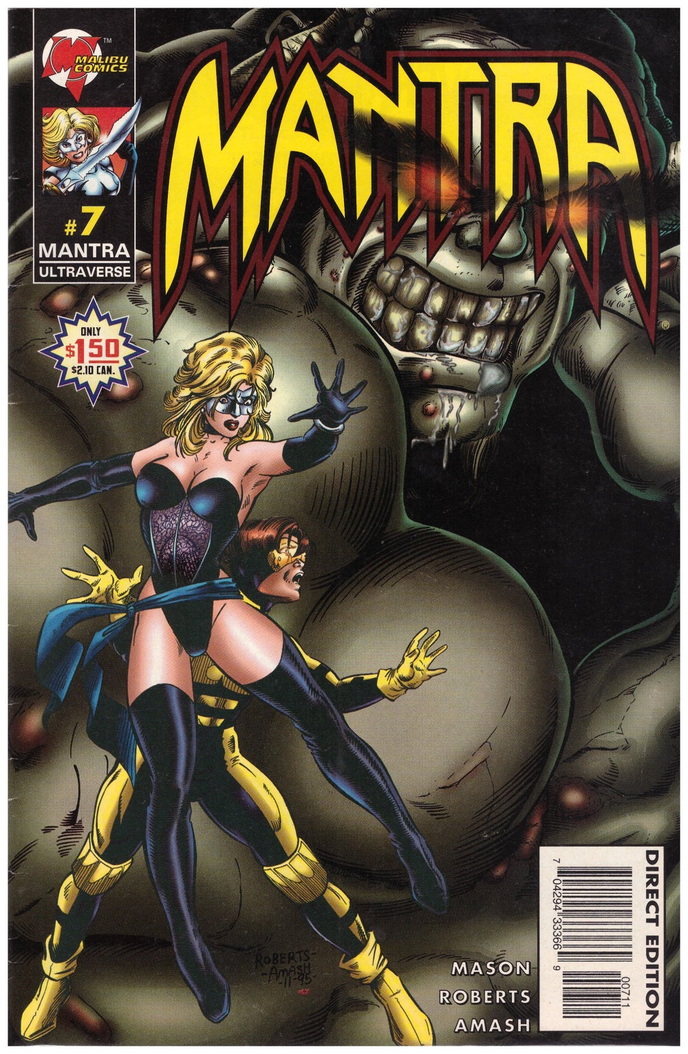 Mantra #7 comic, Malibu Comics Ultraverse, rare Mantra comic book, Lukasz Mantra artwork