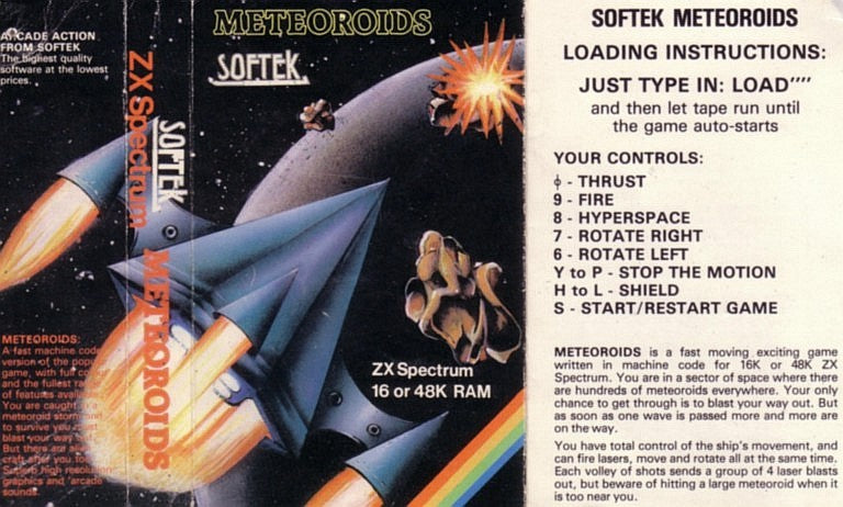 Meteoroids for ZX Spectrum from Softek