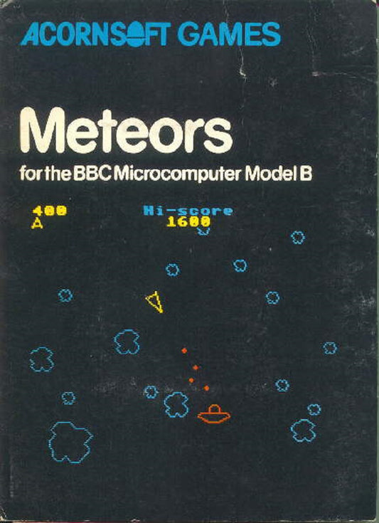 Meteors for BBC Micro game, Acornsoft arcade space shooter for BBC Micro.