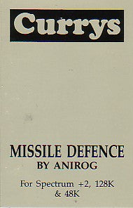 Missile Defence for Spectrum by Anirog on Tape