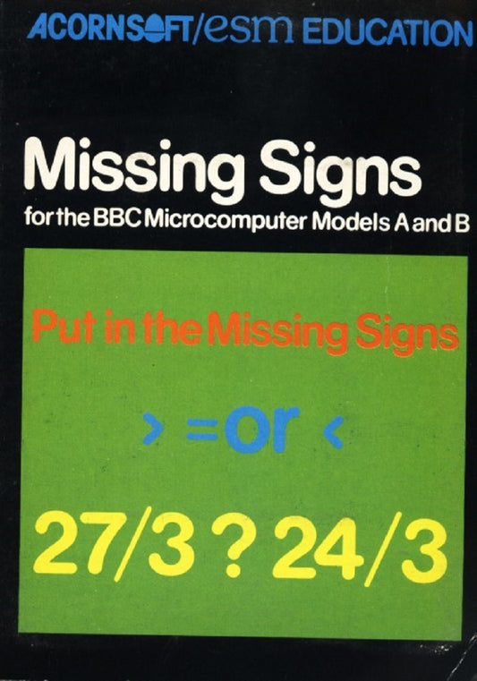 Missing Signs for BBC Micro from AcornSoft