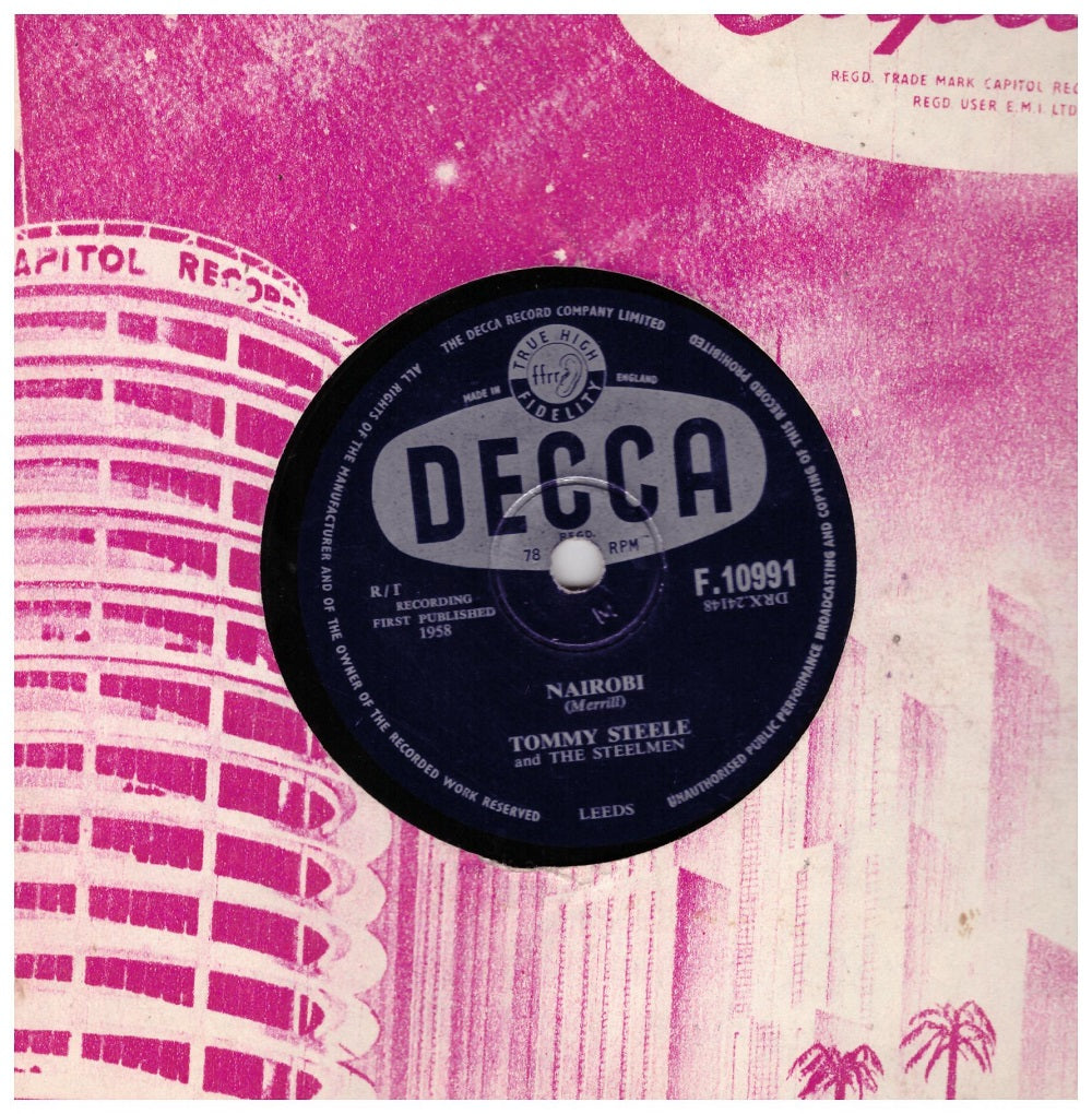 10" 78RPM Nairobi/Neon Sign by Tommy Steele from Decca (F.10991)